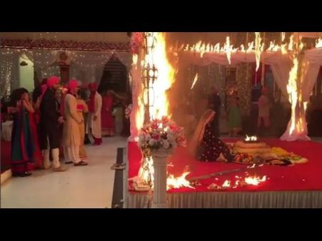 షూటింగ్‌లో అగ్ని ప్రమాదం.. హీరోయిన్‌ను కాపాడిన హీరో