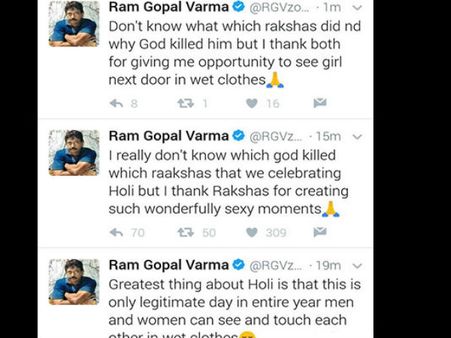 అమ్మాయిలను తడిబట్టల్లో చూడటానికే హోళీ: వర్మకి ఇంకా తగ్గలా