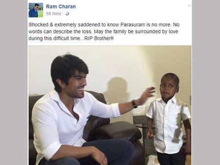 నీ ఆత్మకి శాంతి కలగాలి నా చిన్నారి తమ్ముడూ...! చిన్నారి అభిమాని మృతికి చరణ్ సంతాపం