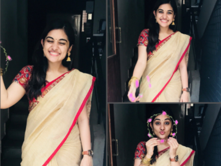 చీరలో అందాన్ని చుట్టింది: నివేదా థామస్ ఫొటోలు చూసారా?