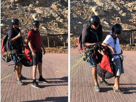 సాహసం: గాల్లో చక్కర్లు కొట్టిన మహేష్ బాబు, గౌతం..... (ఫోటోస్)