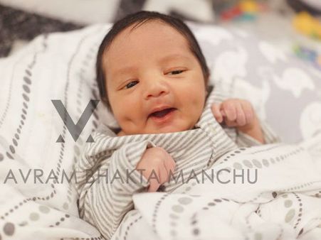 సొట్టబుగ్గలతో ముద్దొస్తున్నాడు: మంచు విష్ణు కొడుకు ‘అవ్రామ్ భక్త’ ఫస్ట్ లుక్