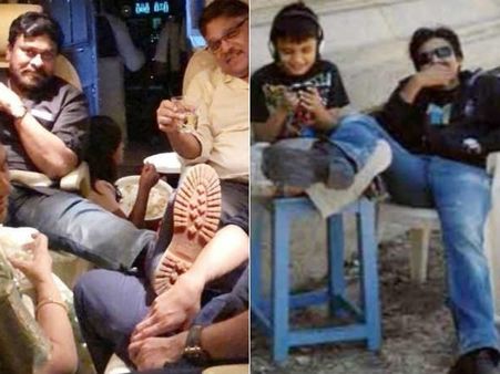 సేమ్ ఫోజు వైరల్ అయిన వేళ..... మెగాస్టార్, పవర్‌స్టార్ ఆ ఇద్దరిపై కాలు పెట్టి!