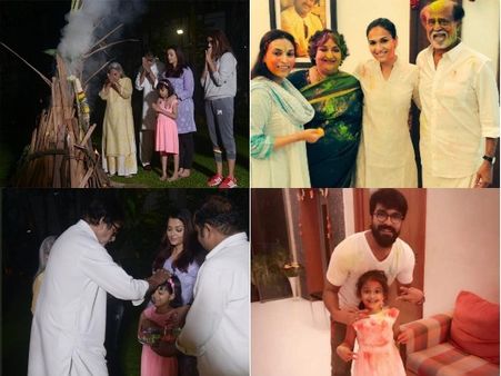 హోళీ సంబరాల్లో.... అమితాబ్, ఐష్, రజనీ, రామ్ చరణ్ (ఫోటోస్)