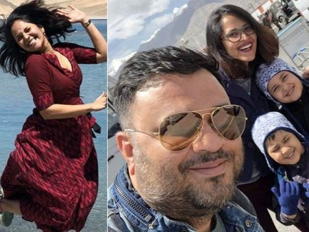 చిల్లింగ్ మూమెంట్: ఆనందంతో అనసూయ గంతులు (ఫోటోస్)