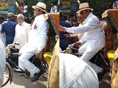 రిక్షా తొక్కుతున్న బాలయ్య.. ఆ సన్నివేశాలు అద్భుతంగా.. ఫోటోలు వైరల్!