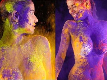 పూనమ్‌పాండే అర్ధనగ్నంగా... ఈ సారి రివర్స్ షాట్... సెక్సీగా హోళీ శుభాకాంక్షలు (ఫొటోలు)!