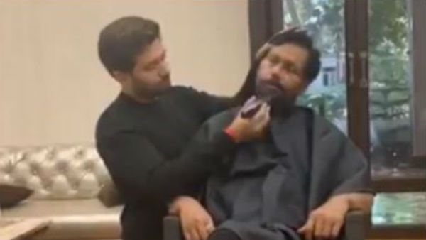 యువ హీరోకు లాక్‌డౌన్ కష్టాలు.. కేంద్ర మంత్రికి షేవింగ్ చేస్తూ.. వీడియో వైరల్