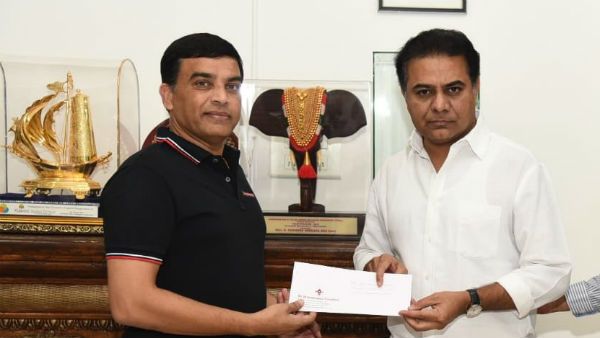 ప్రభుత్వానికి అండగా.. కేటీఆర్‌కు చెక్ అందించిన దిల్ రాజు