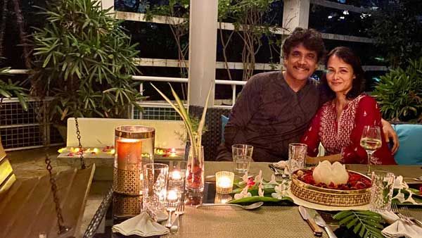 వివాహ దినోత్సవం.. పార్టీలో మునిగి తేలిన మన్మథుడు