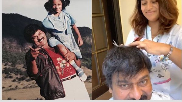 చిరంజీవికి హెయిర్ కట్ చేస్తున్న మెగా డాటర్.. ప్రతీ చిన్న విషయంలో నమ్మావంటూ ఎమోషనల్