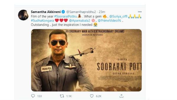 ఫిల్మ్ ఆఫ్ ది ఇయర్.. సూర్యపై సమంత ప్రశంసలు