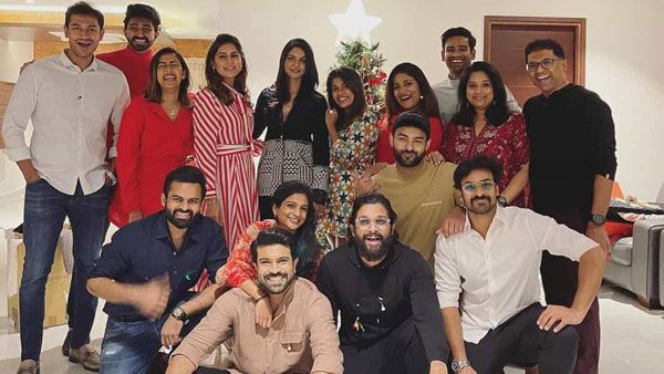 మెగా క్రిస్టమస్ పార్టీ.. మెగా యువ హీరోలందరు ఒకే ఫ్రేమ్ లో.. మిస్సయ్యింది అతనొక్కడే!