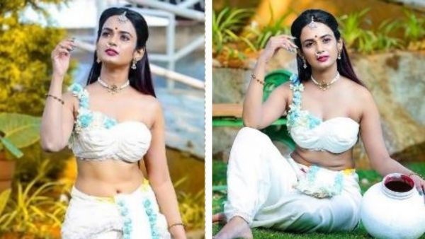 సమంతలా అరియానా గ్లోరి అరాచకం.. 'శాకుంతలం' గెటప్పులో మత్తెక్కించే పరువాలతో అంతా చూపిస్తూ!