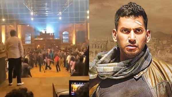 షూటింగ్ లో హీరోకు ఊహించని ప్రమాదం.. చివరి క్షణంలో చావు నుంచి తప్పుకున్న విశాల్.. వీడియో వైరల్