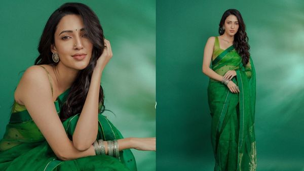 Neha Shetty: చిలుకపచ్చ చీరలో నేహా శెట్టి - ఘాటు అందాలు చూపిస్తూ హీటెక్కిస్తోంది!