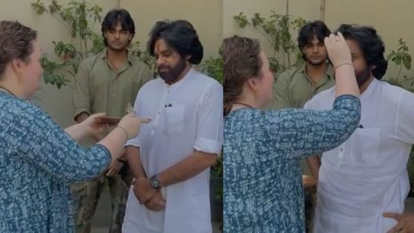 పవన్‌కు తిలకం దిద్దిన భార్య.. తెలుగు అమ్మాయిలా హారతి ఇస్తూ.. వీడియో వైరల్