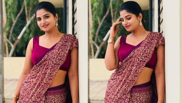 చీరకట్టుతో కనికట్టు చేస్తోన్న బ్రహ్మముడి స్వప్న .. కసి కళ్లతో కోసేస్తోన్న కోనసీమ అందం