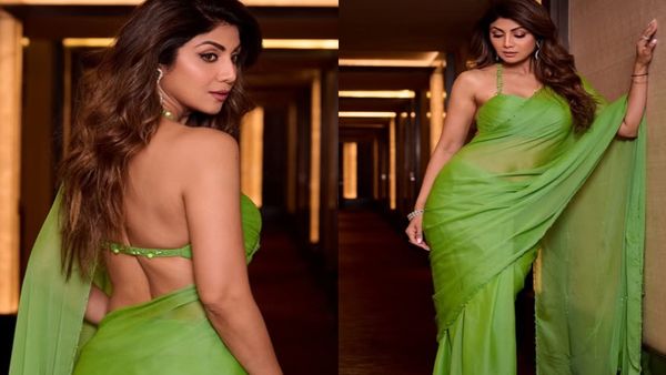 రొమాంటిక్ ఫోజుల్లో రెచ్చగొడుతున్న 50 ఏళ్ల హీరోయిన్ .. ఉల్లిపొర లాంటి చీరలో గ్లామర్ షో!