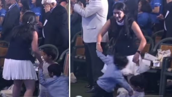 इवेंट के बीच बच्चों के साथ खेलने लगीं राधिका मर्चेंट, मुकेश अंबानी की बहू का वीडियो देख लोग बोले 'बहुत क्यूट'