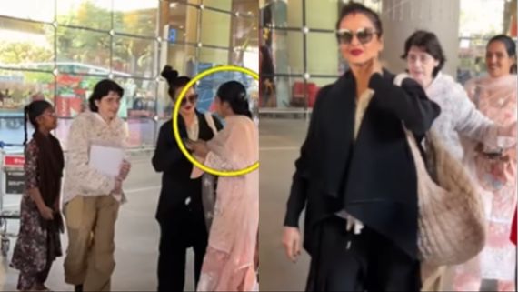 रेखा ने एयरपोर्ट पर सेल्फी लेने आई फैन को धक्का मारा, गुस्से में लोग बोले- 'अब रेखा भी जया बच्चन जैसी?'