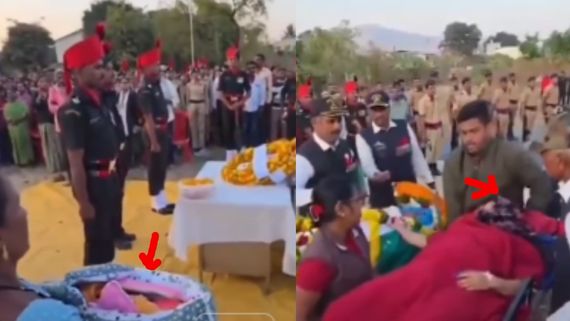 Viral Video: देश रो पड़ा जब मजबूर पत्नी ने स्ट्रेचर पर 8 घंटे की बच्ची को थामे, शहीद पति को दी अंतिम विदाई