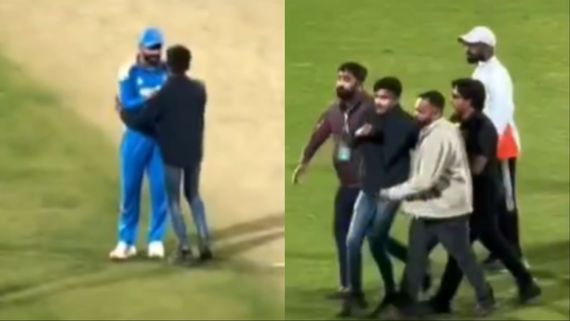 विराट रोकते रहे, लेकिन फैन को सरेआम मार दिया थप्पड़, कोहली की अपील बेअसर! Rajkot ODI में उठा बड़ा बखेड़ा