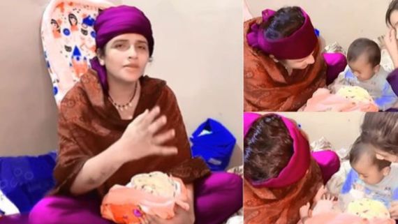  Seema Haider ने दिखाई बेटे की पहली झलक, 11 महीने की बेटी की गोद में दिया छोटा भाई... 