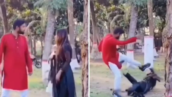 फोटो को लिए हटाया हिजाब.. पार्क में मुस्लिम शख्स ने पत्नी को लात-घूंसों से पीटा, रोती-बिलखती दिखी बेटी