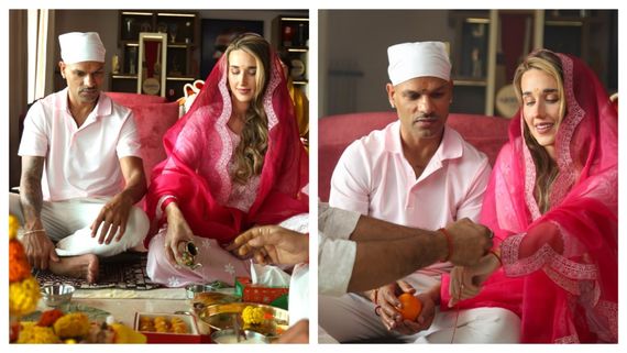 शिखर धवन ने पत्नी सोफी शाइन के साथ घर में किया यज्ञ पूजन, आस्था में लीन शेयर की तस्वीरें 