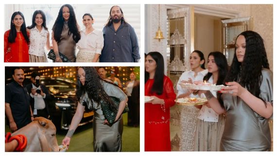 Rihanna In Antilia: रिहाना ने एंटीलिया के मंदिर में की पूजा, अंबानी की गायों को खिलाया खाना 