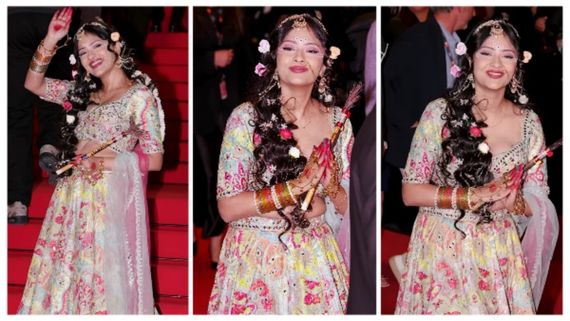 Cannes के रेड कार्पेट पर राधा रानी बनीं सान्या ठाकुर, देसी लुक ने विदेशियों को भी किया दीवाना!