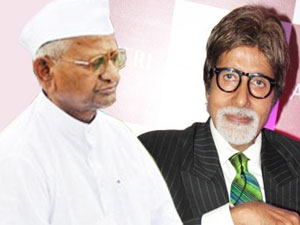 Anna Hazare, Amitabh Bachchan Anna Hazare, Amitabh Bachchan