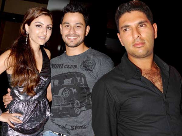 Kunal Khemu birthday party Yuvraj Singh left with Lisa Kunal Khemu birthday party Yuvraj Singh left with Lisa