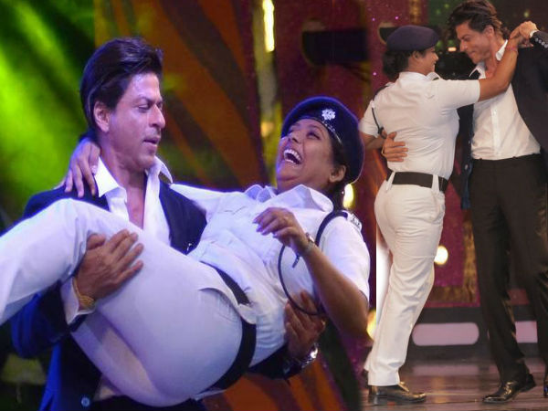 Shahrukh Khan's dance with Kolkata police officer draws criticism Shahrukh Khan's dance with Kolkata police officer draws criticism