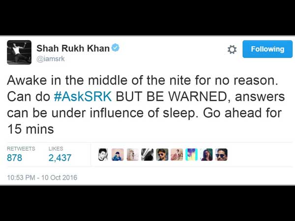 Shahrukh Khan Ask SRK