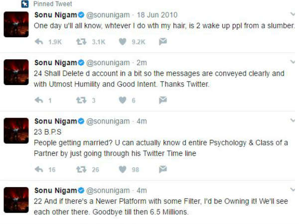 सोनू निगम के ट्विट