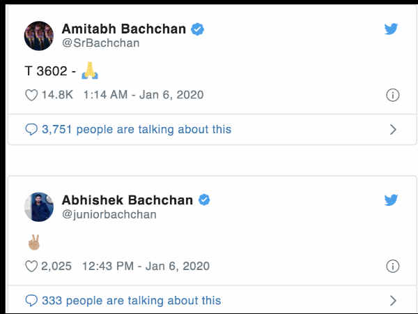 amitabh-bachchan-and-abhishek-bachchan-slammed-for-cryptic-tweets-over-JNU-terror-attack amitabh-bachchan-and-abhishek-bachchan-slammed-for-cryptic-tweets-over-JNU-terror-attack