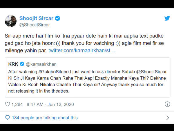 krk, gulabo sitabo, कमाल आर खान, गुलाबो सिताबो