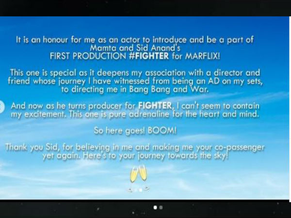 वॉर वाले निर्देशक सिद्धार्थ बनाएंगे फाइटर