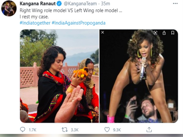 कंगना ने रिहाना की एडल्ट फोटो शेयर की