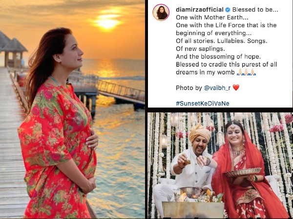 dia-mirza-pregnant-shares-picture-of-baby-bump-from-honeymoon-married-vaibhav-rekhi-in-february dia-mirza-pregnant-shares-picture-of-baby-bump-from-honeymoon-married-vaibhav-rekhi-in-february