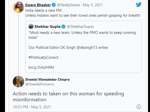 कार्रवाई की मांग कर डाली यूजर ने