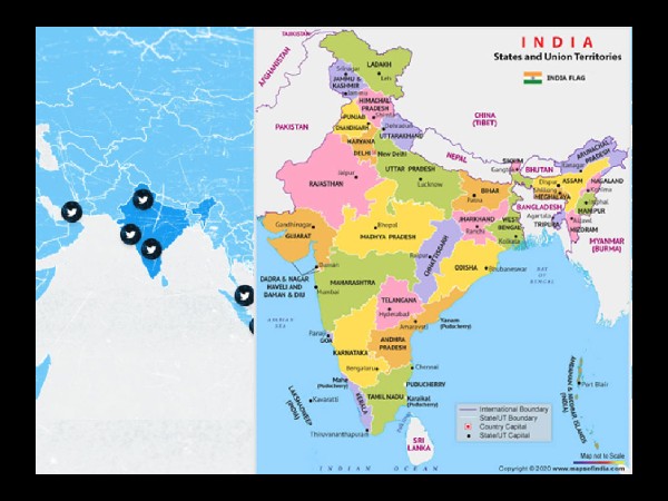ट्विटर ने इस नक्शे को अपनी वेबसाइट से हटाया