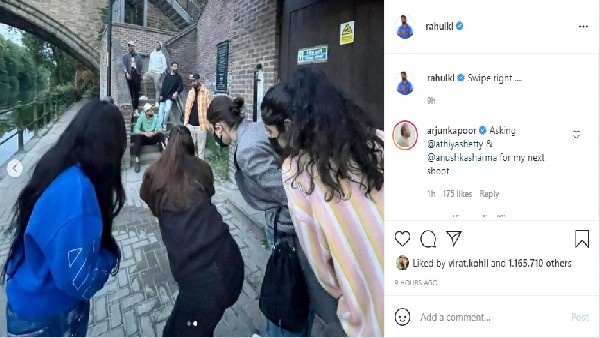 केएल राहुल की फोटो पर अर्जुन कपूर का कमेंट