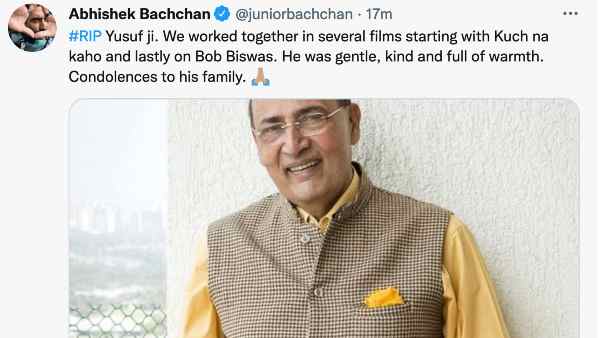 अभिषेक बच्चन ने दी श्रद्धांजलि अभिषेक बच्चन ने दी श्रद्धांजलि