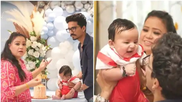 सफेद टी-शर्ट के साथ लाल बिब पैंट