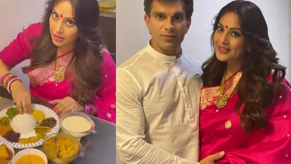 बंगाली भोजन खाती दिखीं बंगाली भोजन खाती दिखीं