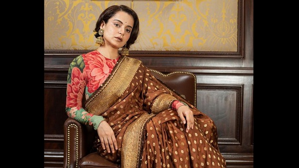 कंगना रनौत की ब्राउन सिल्क साड़ी : कंगना रनौत की ब्राउन सिल्क साड़ी :