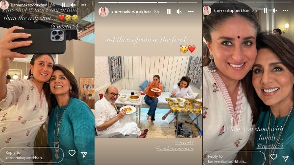 Kareena kapoor had gala time with aunt neetu kapoor as she filmed for a project